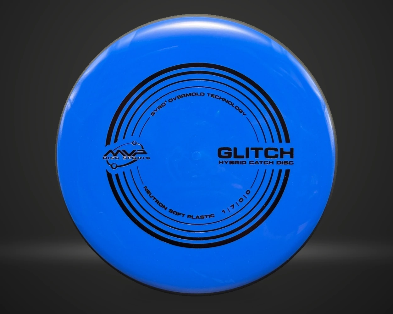 Glitch Neutron Soft putter i blå, vist forfra på mørk produktbakgrunn