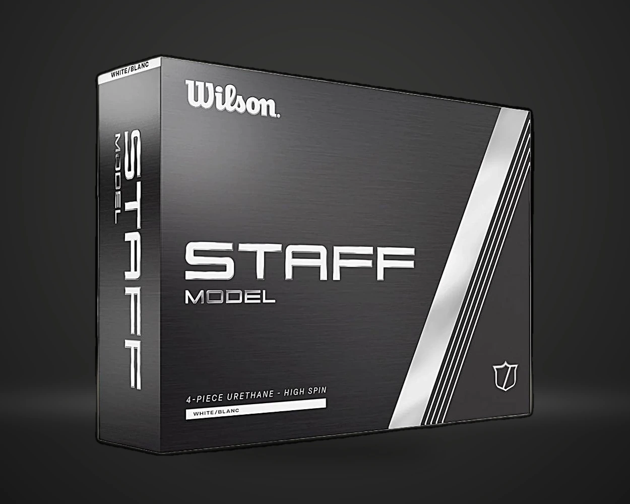 Wilson Staff Model 12 golfballer, vist på mørk produktbakgrunn