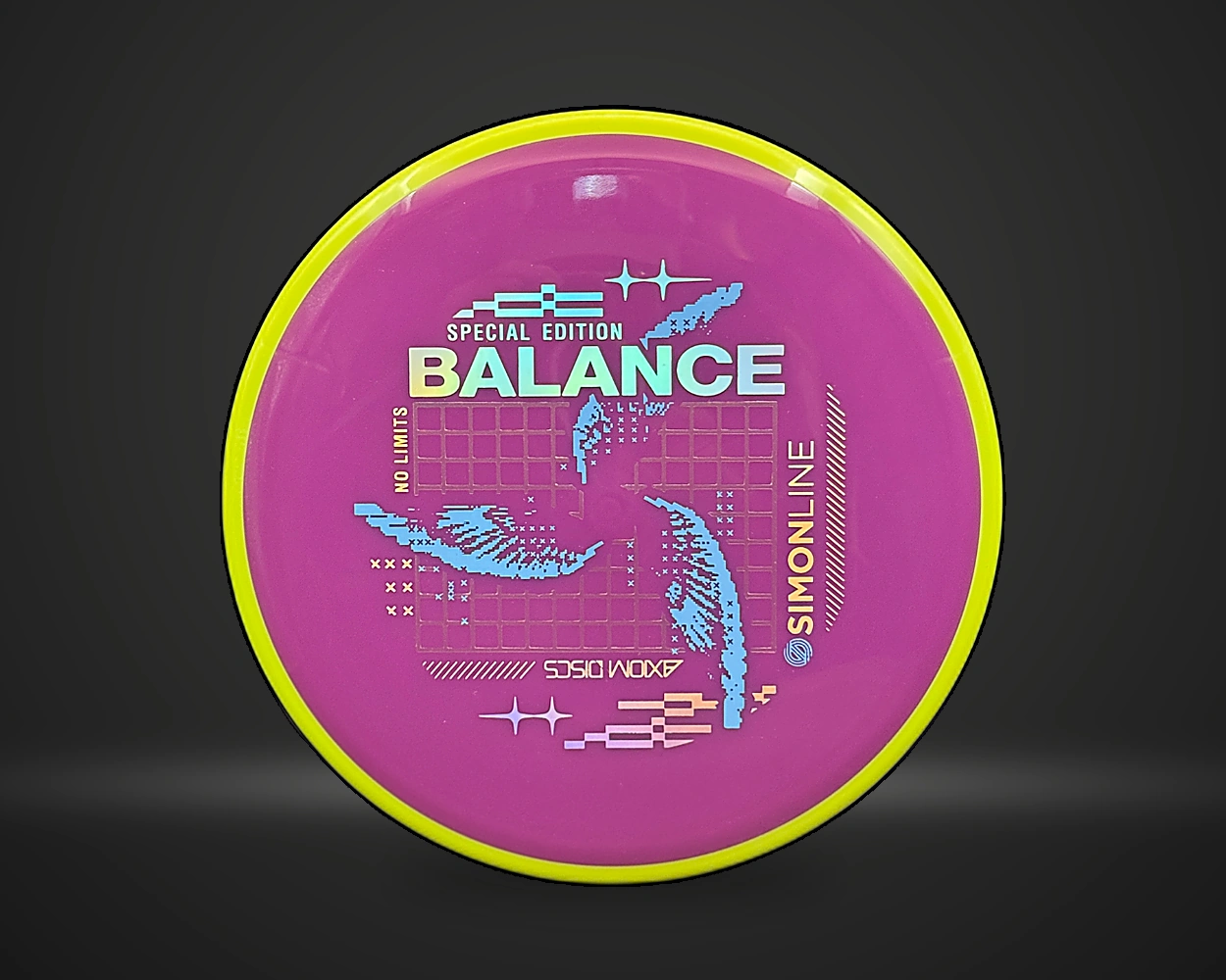 Neutron Balance Simon Line Special Edition midrange i lilla, vist forfra på mørk produktbakgrunn