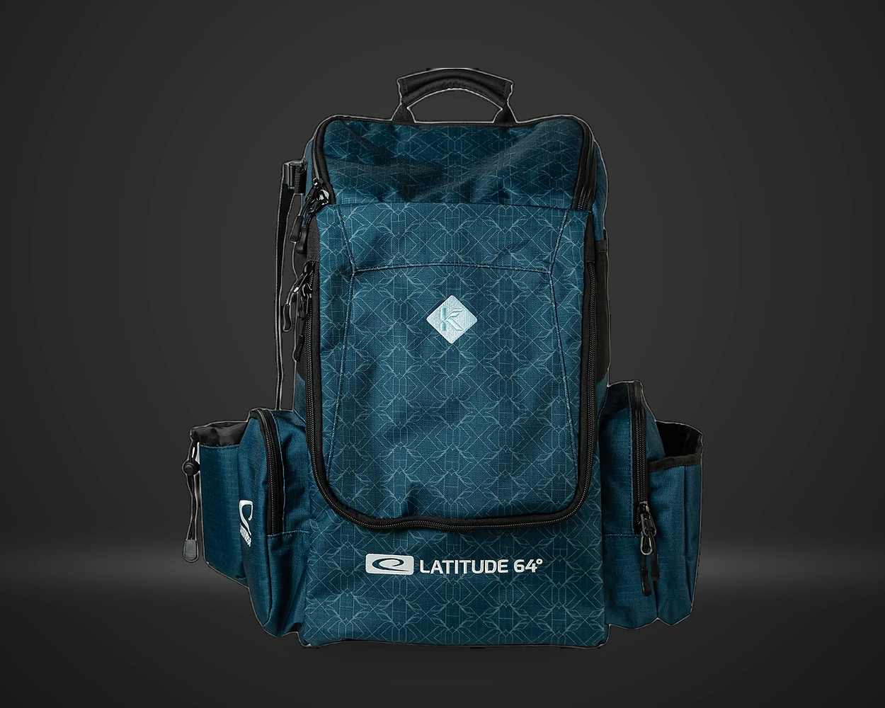 Core Pro E3 Backpack Kristin Lätt discgolfsekk, vist forfra på mørk produktbakgrunn