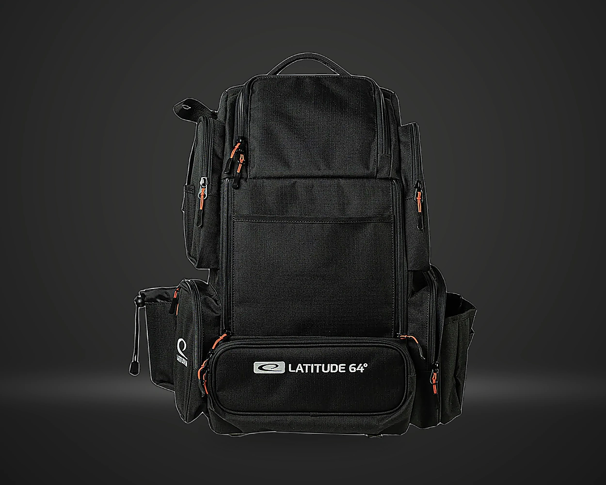 Latitude 64 Luxury E5 Backpack discgolfsekk, vist bakfra på mørk produktbakgrunn