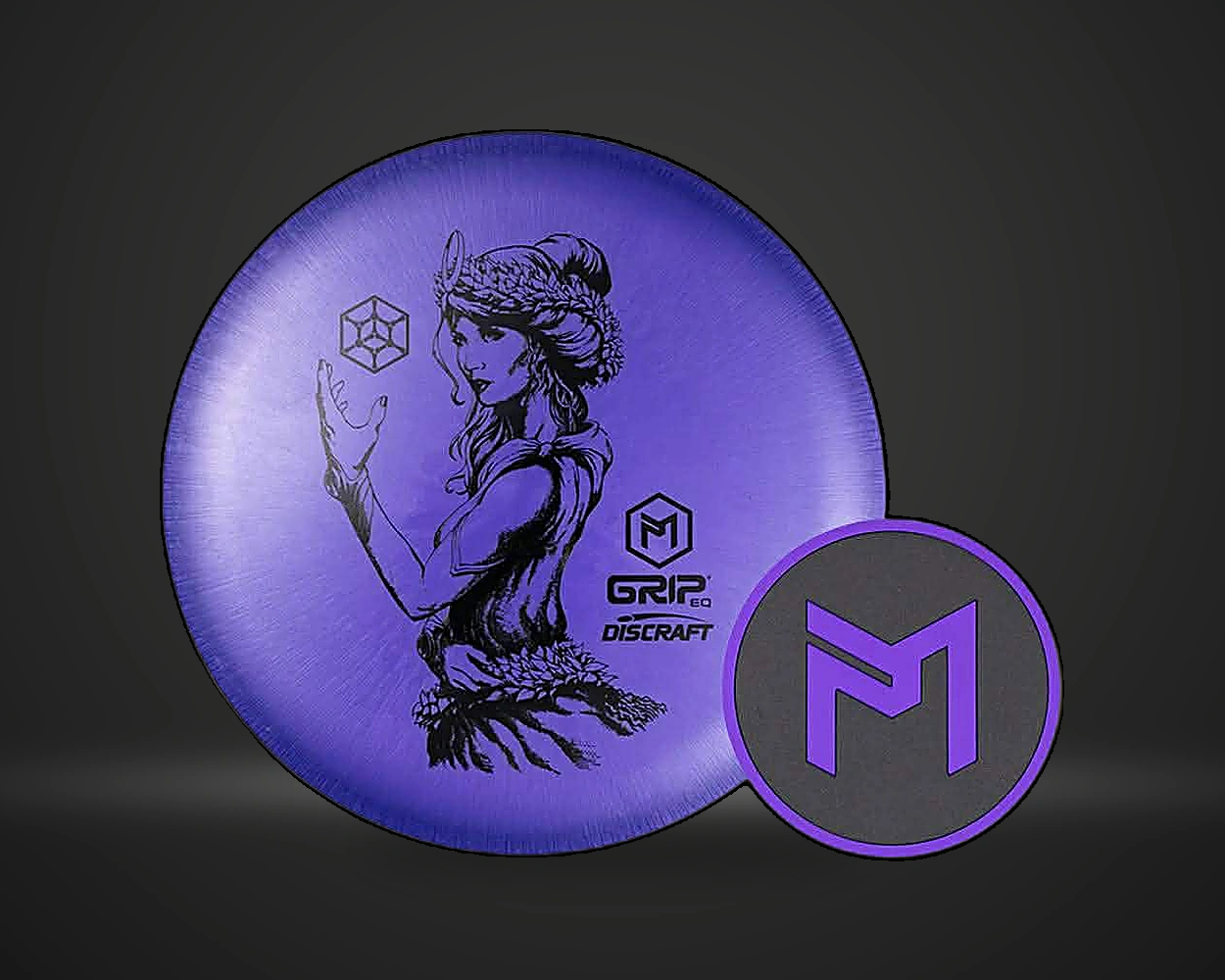 GRIP EQ MB-PX1 discgolfsekk, detaljbilde på mørk produktbakgrunn