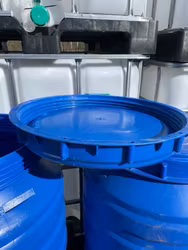 Plastfat 220 liter blå randig
