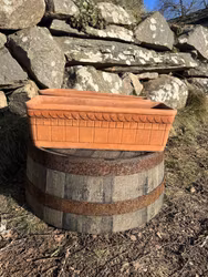 Vintage blomlådor terrakotta
