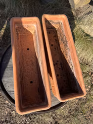Vintage blomlådor terrakotta
