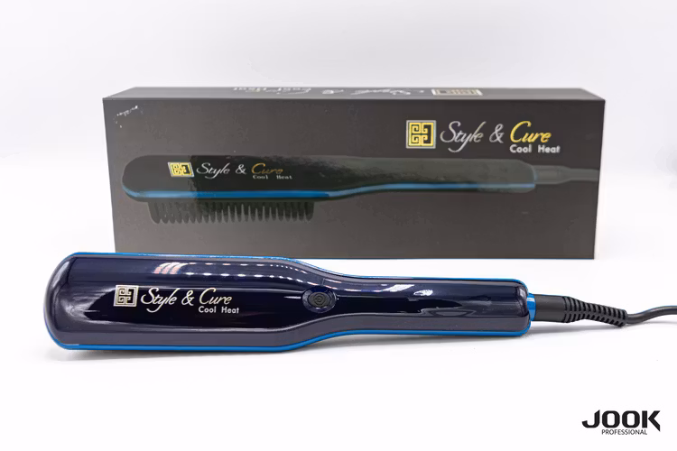 Keratin Style & Cure Cool Heat Straightening Curling Hair Comb