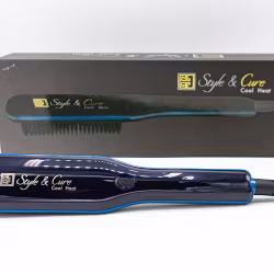Keratin Style & Cure Cool Heat Straightening Curling Hair Comb