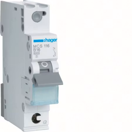 Hager Minibrytare 1-pol 10A C-karakteristik 6kA – QuickConnect MCS110