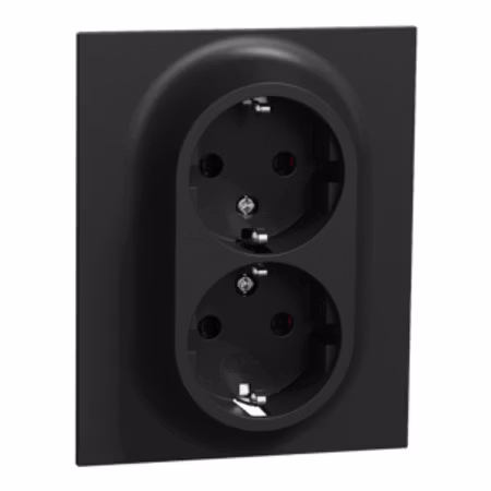 Elko One 2-vägsuttag med jord och snabbanslutning – Svart