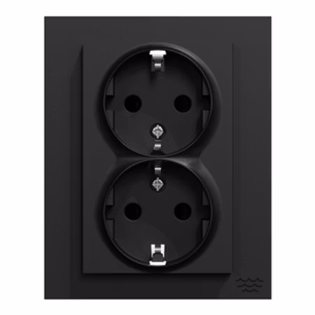 Elko Plus Ocean Plastic 2-vägsuttag med jord och snabbanslutning – Svart