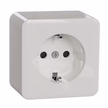 Schneider Electric Exxact Surface 1-vägsuttag med jord – Utanpåliggande vit