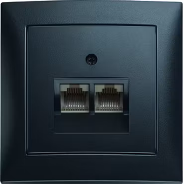 Hager S.1 Datauttag 2xRJ45 Kat6 STP – Antracit