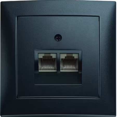 Hager S.1 Datauttag 2xRJ45 Kat6 STP – Antracit