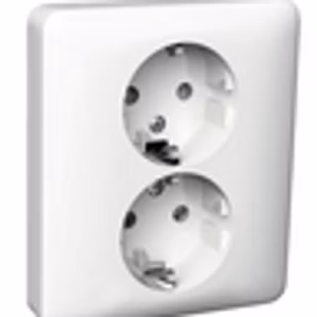 Schneider Exxact Primo Vägguttag 2-vägs Jordat 16A IP21 Vit