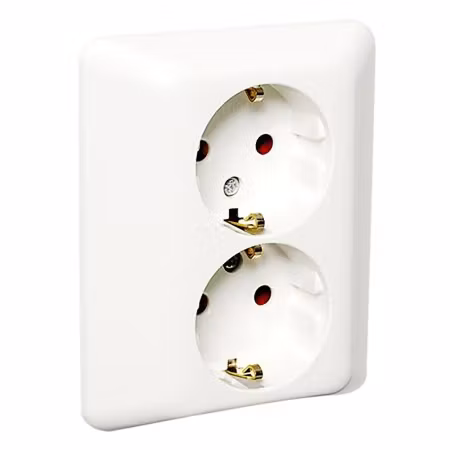 Elko 2-vägsuttag RS16 med jord och snabbanslutning – Renvit BVB