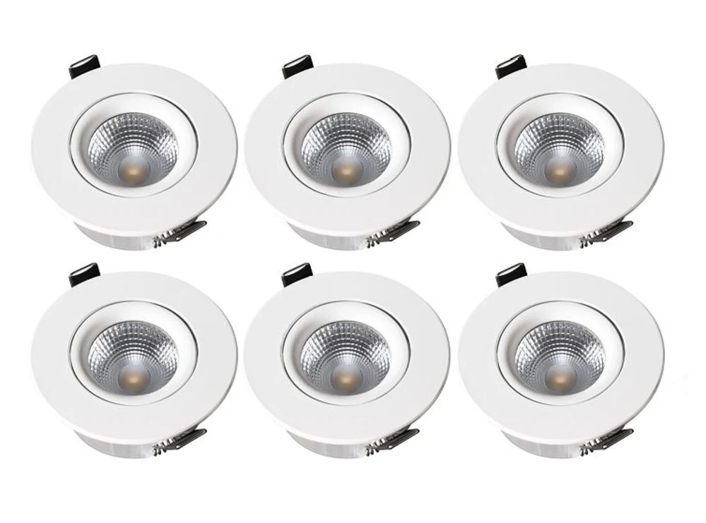 Downlight ECO 6,8W 575lm Dimbar CCT IP44 Vit 6-Pack