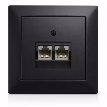 Hager S.1 Datauttag 2xRJ45 Kat6 STP – Antracit