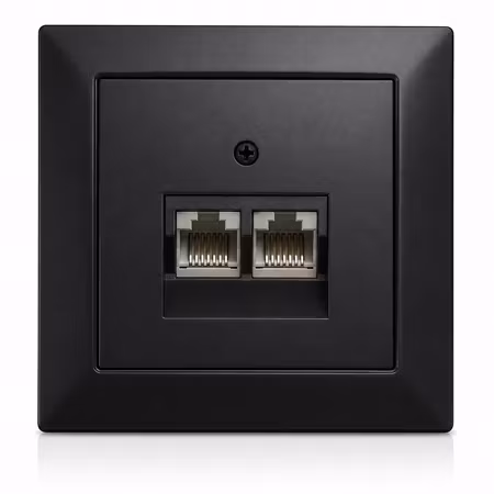 Hager S.1 Datauttag 2xRJ45 Kat6 STP – Antracit