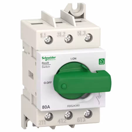 Schneider Resi9 Huvudbrytare 3P 80A med Vred