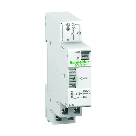 Schneider Acti9 MIN trappautomat 16 A – 1–7 minuter, 230 V