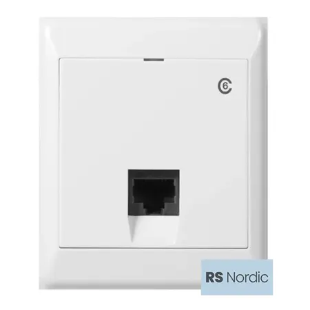 ELKO RS datauttag 1xRJ45 Cat6 UTP utanpåliggande – renvit