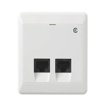 ELKO RS datauttag 2xRJ45 Cat6 UTP utanpåliggande – fjällvit