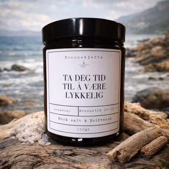 Ta deg tid til å være lykkelig. (Rock salt & Driftwood.)