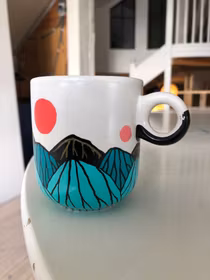Kaffekopp - Bergskap blå guld
