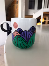 Kaffemugg - Bergskap grönlila