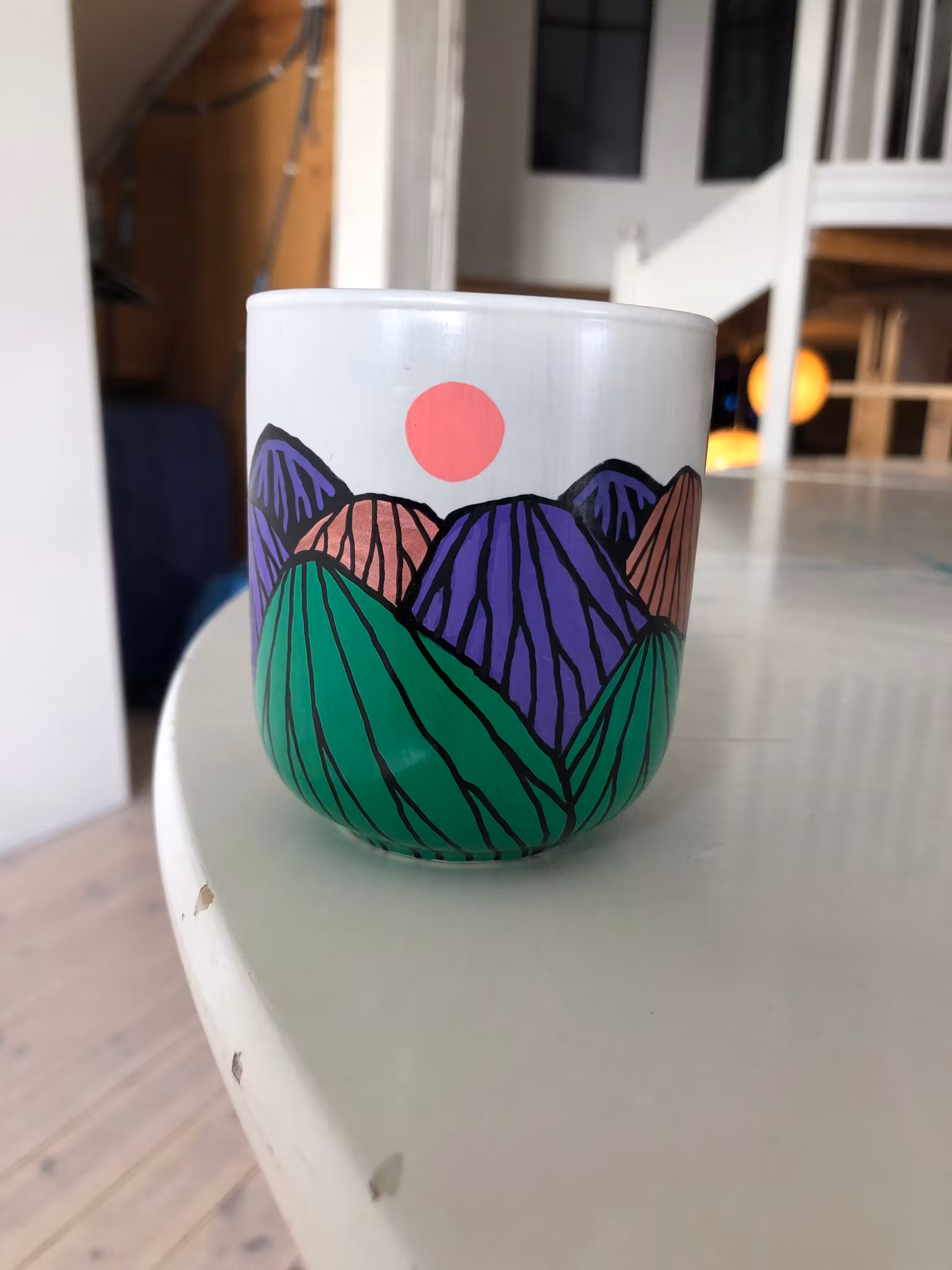 Kaffemugg - Bergskap grönlila