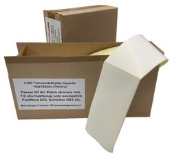 Transport labels fanfold/continious for your Zebra label printer.