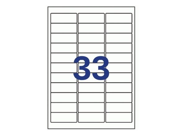 24 etiketter/A4. Ca 63 x 34mm. Självhäftande etiketter till din skrivare