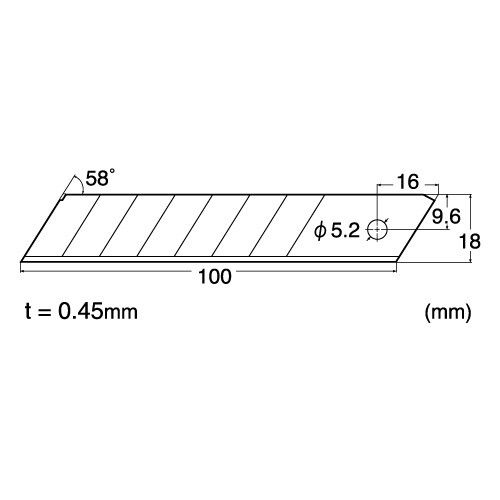 NT Cutter® Spare blade BL-300. 6-Pack. 18mm.