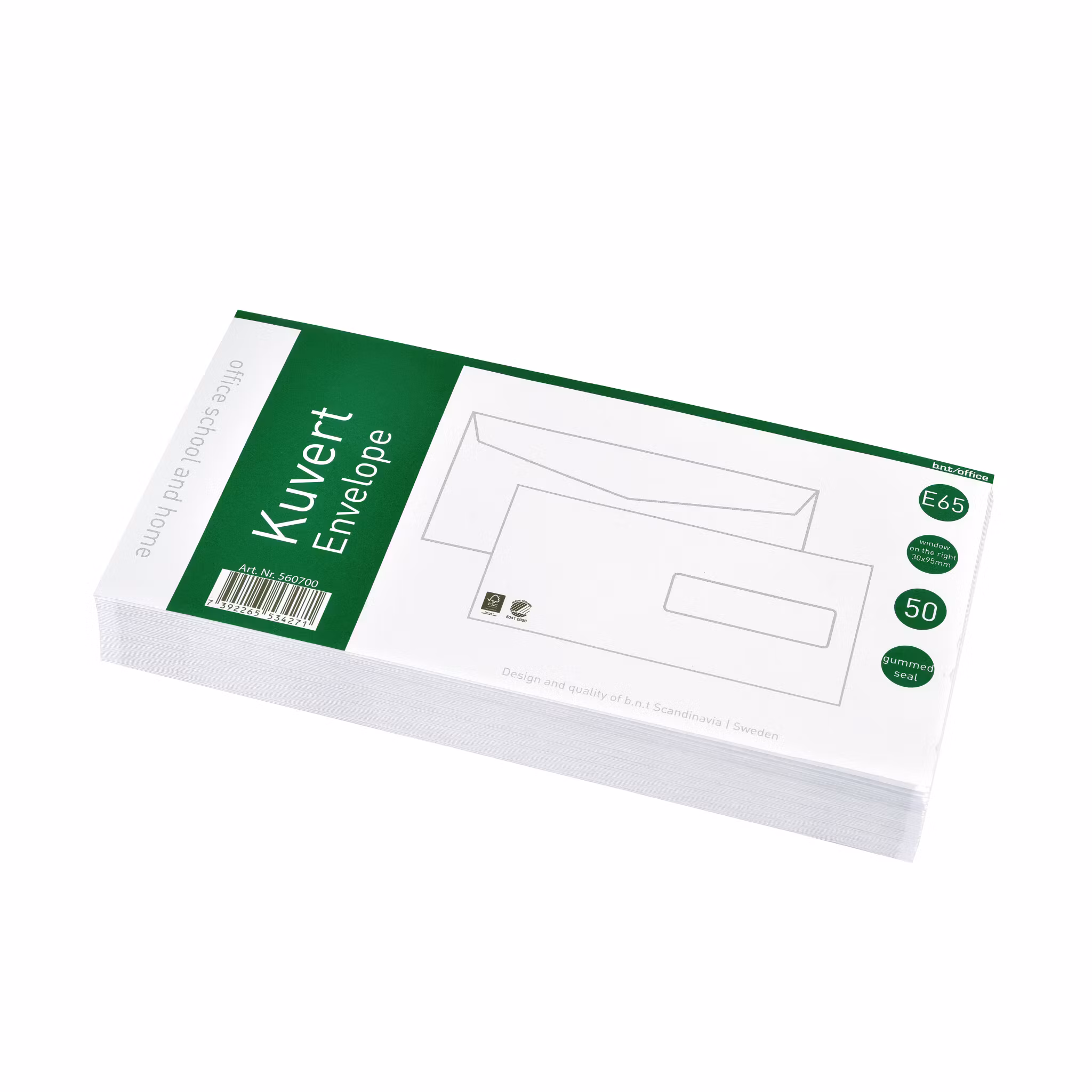 Envelope E65H2 Gummed Seal White