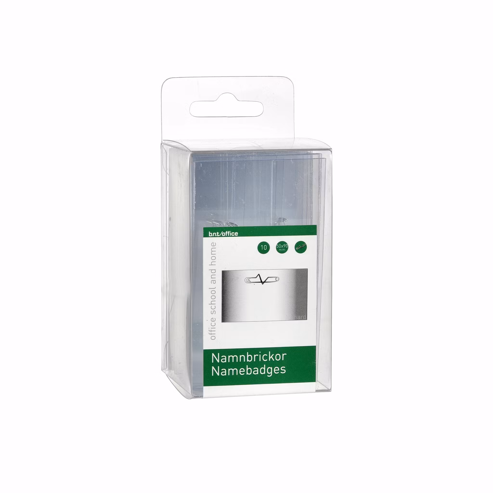 Namnskylt Nål 90x50mm 10-Pack