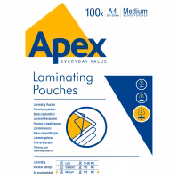Lamineringsfickor A4 100 x 125 Mikron Blank Apex. Från 188kr!