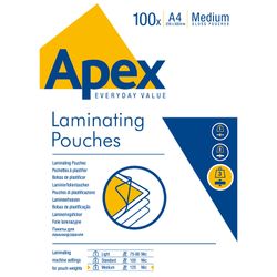 Lamineringsfickor A4 100 x 125 Mikron Blank Apex. Från 188kr!