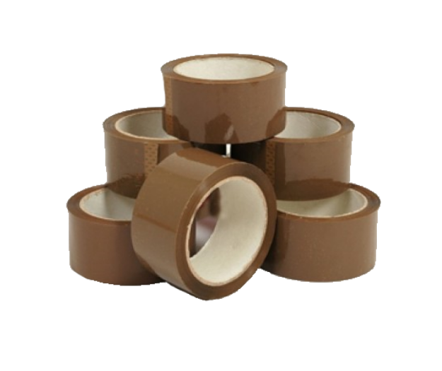 Klar & Brun packtejp 5cm 66meter. OBS Tyst tejp!