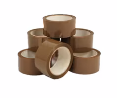 Klar pakketejp 5 cm og holder.