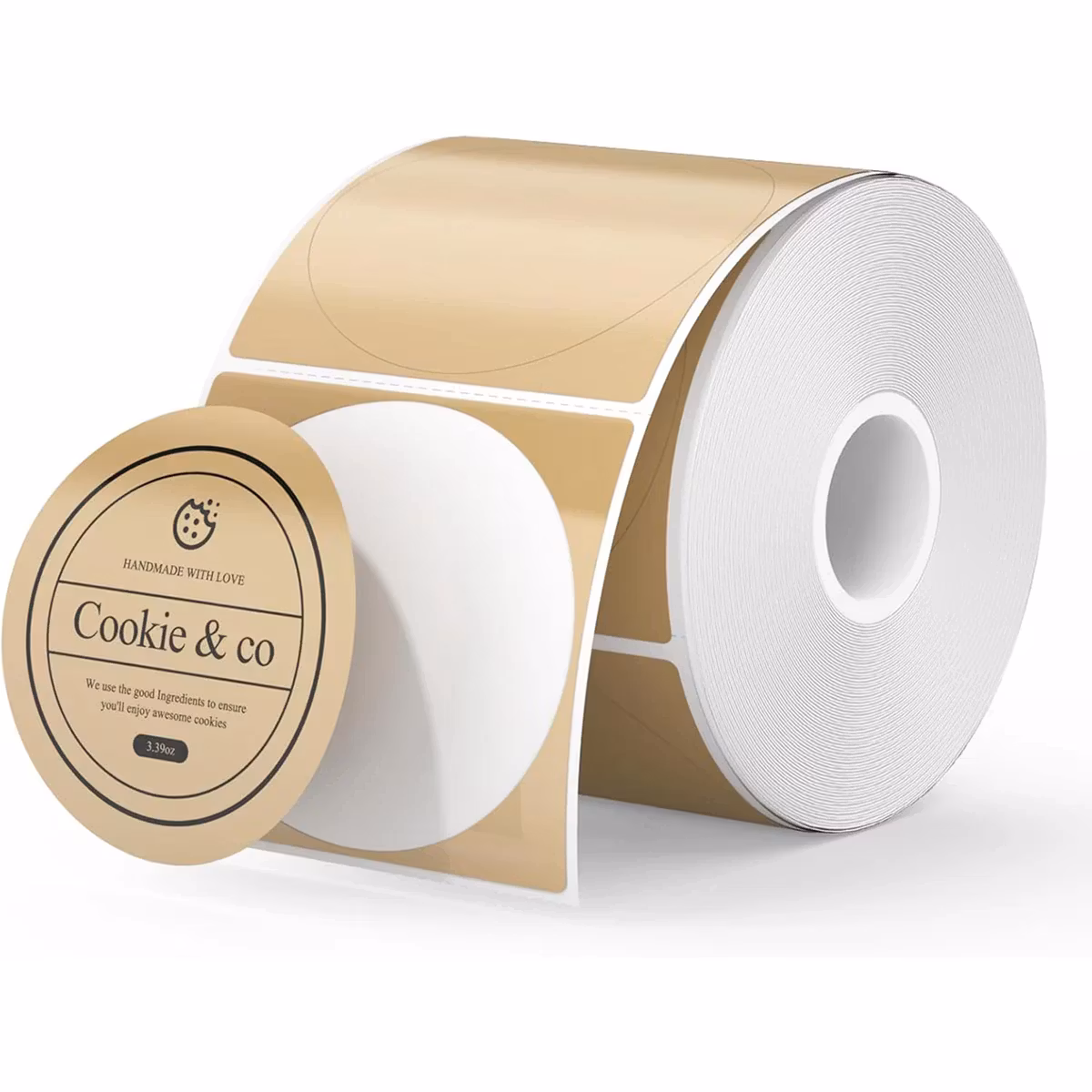 Självhäftande termo etiketter i flera färger och former. Äkta Munbyn!