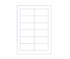 12 etiketter/A4. Ca 99 x 42 mm. Selvklæbende etiketter til din printer