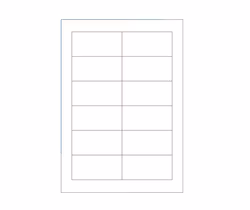 12 etiketter/A4. Ca 99 x 42 mm. Selvklæbende etiketter til din printer