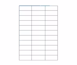 33 etiketter/A4. Ca 63 x 25 mm. Selvklæbende etiketter til din printer