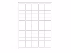 65 etiketter/A4. Ca 38 x 21 mm. Selvklæbende etiketter til din printer