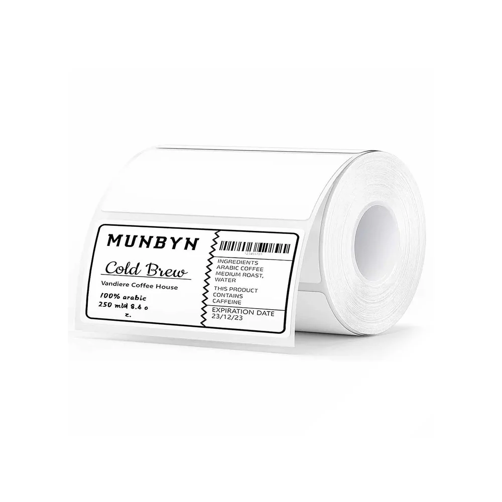 Self-adhesive thermal labels in several colors and shapes. Authentic Munbyn!