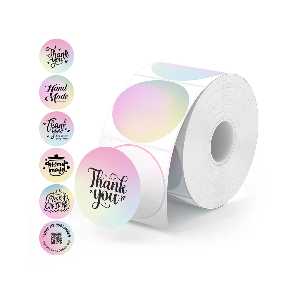 Self-adhesive thermal labels in several colors and shapes. Authentic Munbyn!