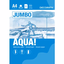 Akvarellpapper-Figura Aqua-300g-jumbo-A4-50st Cellulosapapper