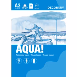Akvarellpapper-Figura Aqua-300g-A3-12st Cellulosapapper