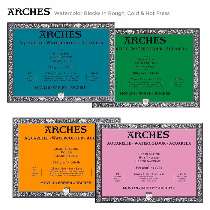 Arches akvarellblock-300g-18x26-20st-CP