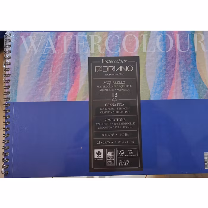 Fabriano-spiralblock 21x29,7cm-300g-12st